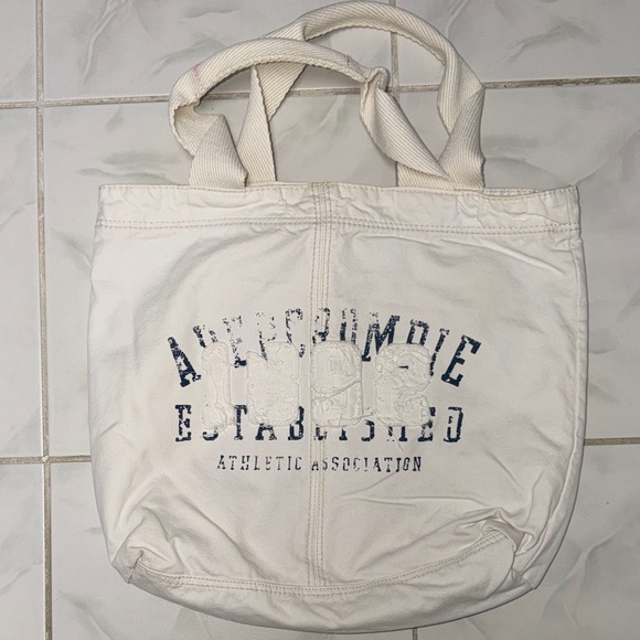 Abercrombie & Fitch White Canvas Tote Bag - Picture 1 of 6
